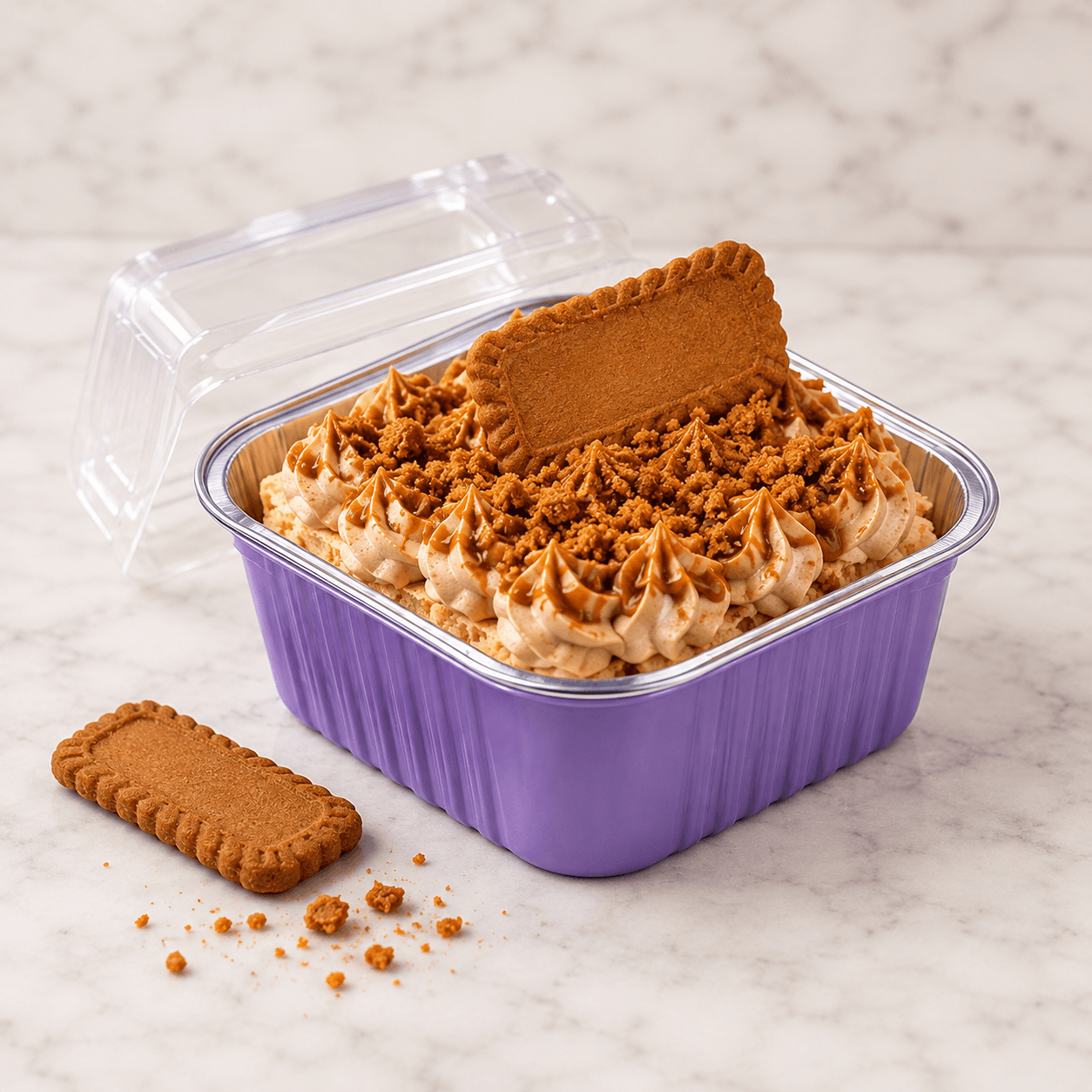 Lotus Biscoff Tres tres leches cake with its signature toppings